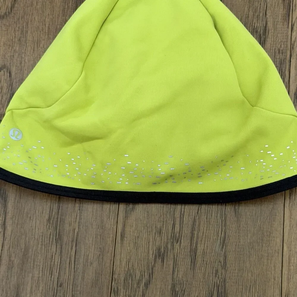 Lululemon Cold Terrain Running Beanie Hat Green Reflective New With Tag